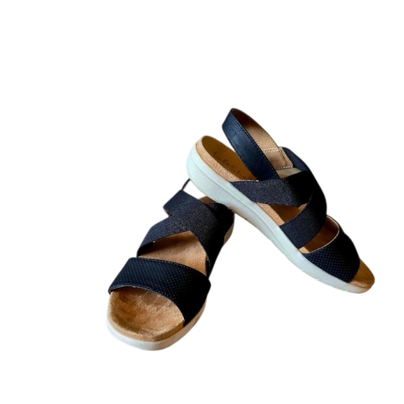 Life Stride Women's Black Strappy Sandals Velocity Size 7.5 Summer Spring - Picture 3 of 9
